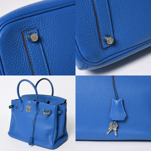 Very good condition HERMES BIRKIN Birkin 35 Mykonos Silver hardware Taurillon Clemence handbag □O stamp Used 4a009155