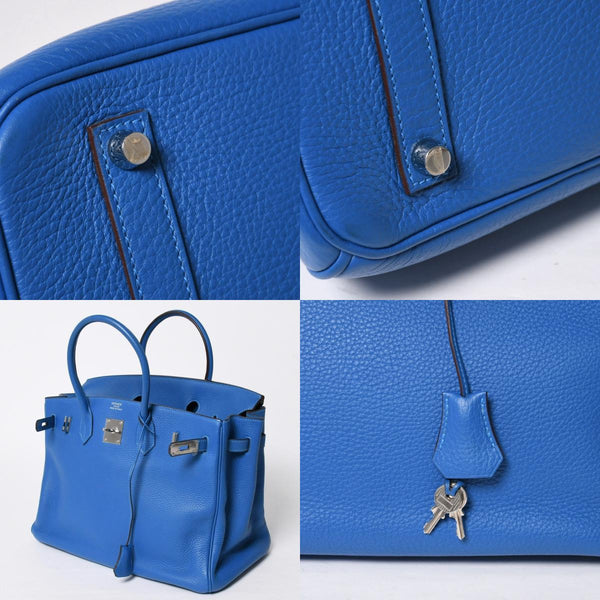 Very good condition HERMES BIRKIN Birkin 35 Mykonos Silver hardware Taurillon Clemence handbag □O stamp Used 4a009155