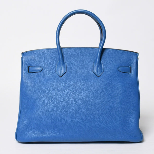 Very good condition HERMES BIRKIN Birkin 35 Mykonos Silver hardware Taurillon Clemence handbag □O stamp Used 4a009155