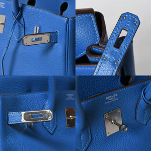 Very good condition HERMES BIRKIN Birkin 35 Mykonos Silver hardware Taurillon Clemence handbag □O stamp Used 4a009155