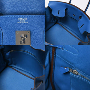 Very good condition HERMES BIRKIN Birkin 35 Mykonos Silver hardware Taurillon Clemence handbag □O stamp Used 4a009155
