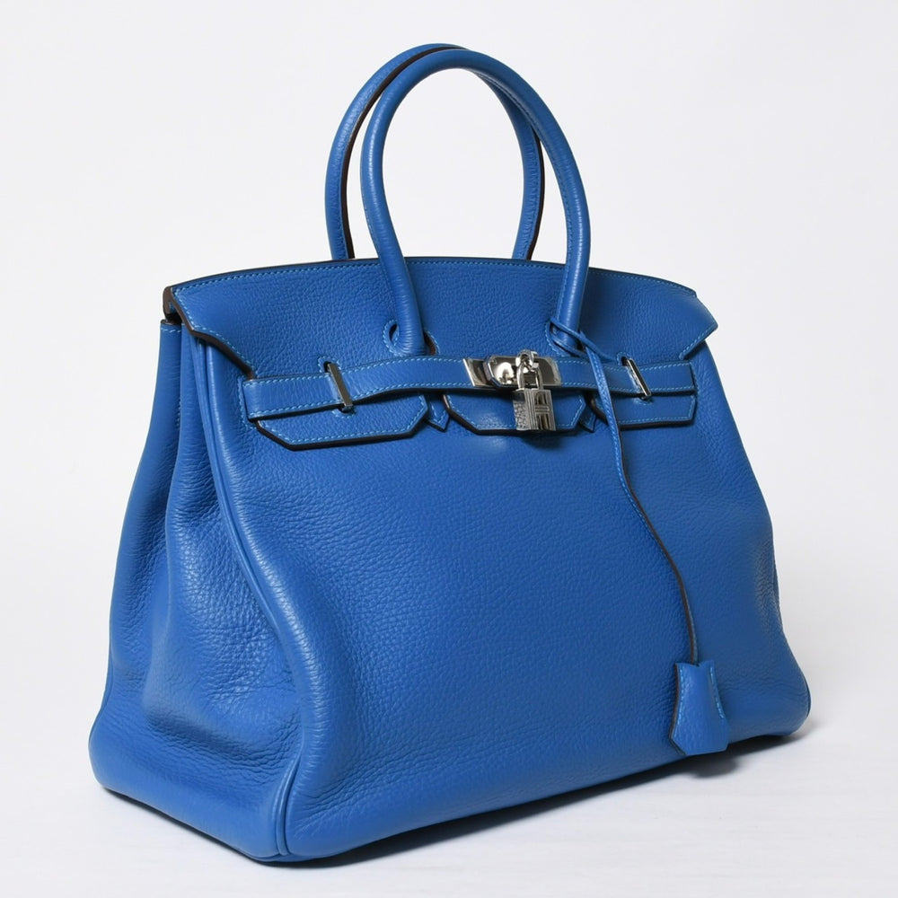 Very good condition HERMES BIRKIN Birkin 35 Mykonos Silver hardware Taurillon Clemence handbag □O stamp Used 4a009155