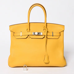 Very good condition HERMES BIRKIN Birkin 35 Soleil Silver hardware Togo handbag □M stamp Used 4a009173