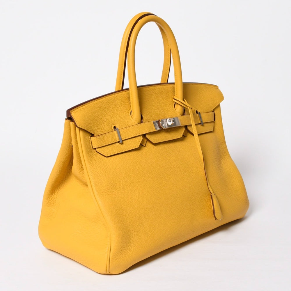 Very good condition HERMES BIRKIN Birkin 35 Soleil Silver hardware Togo handbag □M stamp Used 4a009173