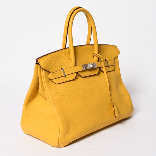Very good condition HERMES BIRKIN Birkin 35 Soleil Silver hardware Togo handbag □M stamp Used 4a009173