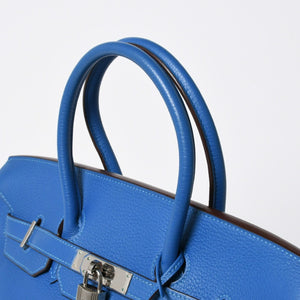 Very good condition HERMES BIRKIN Birkin 35 Mykonos Silver hardware Taurillon Clemence handbag □O stamp Used 4a009155