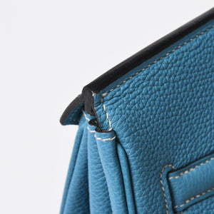 極美品 HERMES エルメス BIRKIN バーキン35 ブルージーン シルバー金具 トゴ ハンドバッグ □I刻印 中古 4a009178