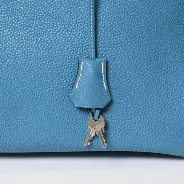 極美品 HERMES エルメス BIRKIN バーキン35 ブルージーン シルバー金具 トゴ ハンドバッグ □I刻印 中古 4a009178