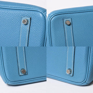 極美品 HERMES エルメス BIRKIN バーキン35 ブルージーン シルバー金具 トゴ ハンドバッグ □I刻印 中古 4a009178
