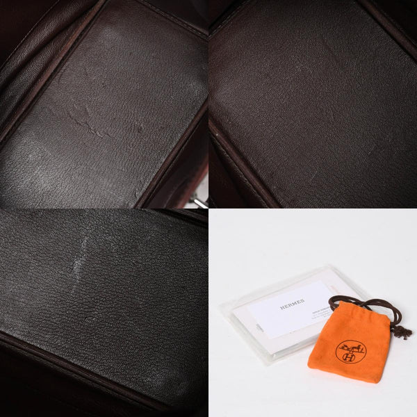 極美品 HERMES エルメス Haut a Courroies 28 オータクロア 28 ハンドバッグ □J刻印 トゴ トリヨンクレマンス ショコラ ルージュ ルテニウム金具 中古 4a009177