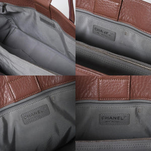 CHANEL シャネル エグゼクティブトート ラージ トートバッグ A15206 18番台 ココマーク キャビアスキン ブラウン シルバー金具 美品 中古 4a009156