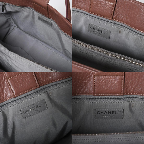 CHANEL シャネル エグゼクティブトート ラージ トートバッグ A15206 18番台 ココマーク キャビアスキン ブラウン シルバー金具 美品 中古 4a009156
