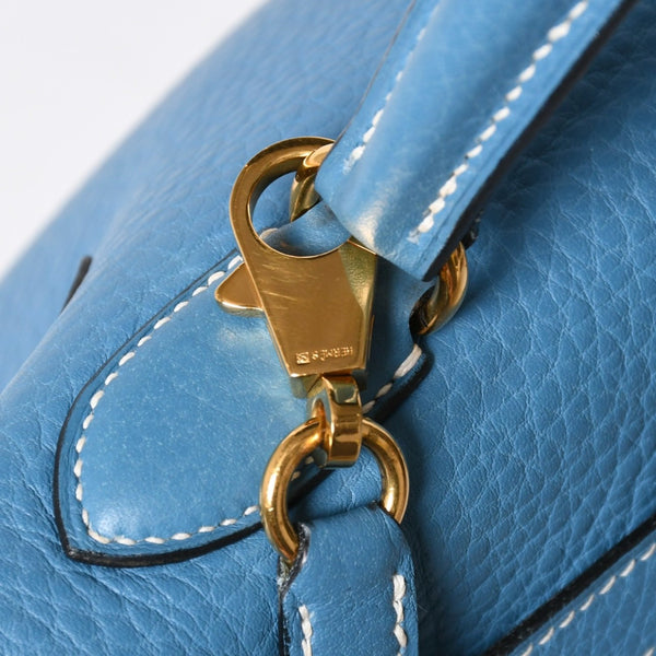 Very good condition HERMES Kelly 32 Inner stitching Blue Jean □B stamp Gold hardware Taurillon Clemence Handbag 2WAY Used 4a009172