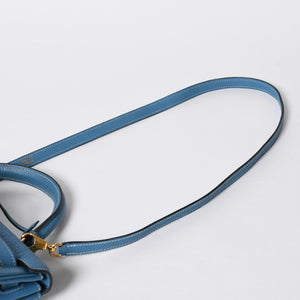 Very good condition HERMES Kelly 32 Inner stitching Blue Jean □B stamp Gold hardware Taurillon Clemence Handbag 2WAY Used 4a009172