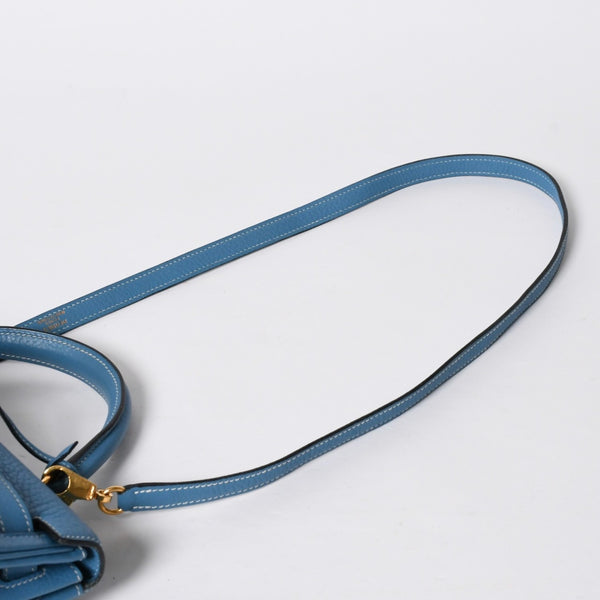 Very good condition HERMES Kelly 32 Inner stitching Blue Jean □B stamp Gold hardware Taurillon Clemence Handbag 2WAY Used 4a009172