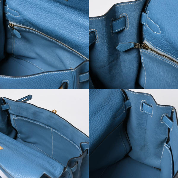 Very good condition HERMES Kelly 32 Inner stitching Blue Jean □B stamp Gold hardware Taurillon Clemence Handbag 2WAY Used 4a009172