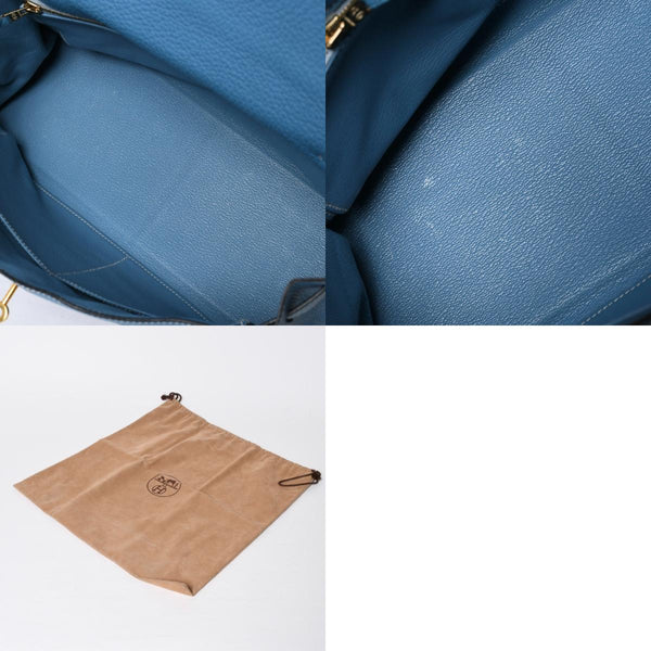 Very good condition HERMES Kelly 32 Inner stitching Blue Jean □B stamp Gold hardware Taurillon Clemence Handbag 2WAY Used 4a009172