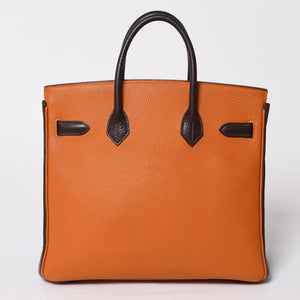 極美品 HERMES エルメス Haut a Courroies 28 オータクロア 28 ハンドバッグ □J刻印 トゴ トリヨンクレマンス ショコラ ルージュ ルテニウム金具 中古 4a009177