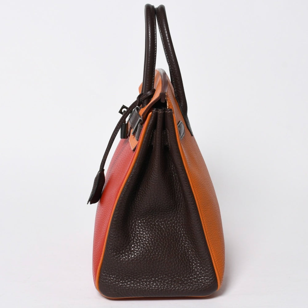 Very good condition HERMES Haut a Courroies 28 Haut a Courroies 28 Handbag □J engraved Togo Taurillon Clemence Chocolat Rouge Ruthenium hardware Used 4a009177