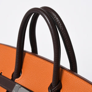 極美品 HERMES エルメス Haut a Courroies 28 オータクロア 28 ハンドバッグ □J刻印 トゴ トリヨンクレマンス ショコラ ルージュ ルテニウム金具 中古 4a009177