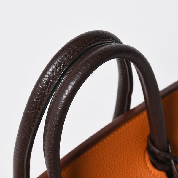 極美品 HERMES エルメス Haut a Courroies 28 オータクロア 28 ハンドバッグ □J刻印 トゴ トリヨンクレマンス ショコラ ルージュ ルテニウム金具 中古 4a009177