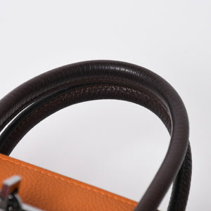 極美品 HERMES エルメス Haut a Courroies 28 オータクロア 28 ハンドバッグ □J刻印 トゴ トリヨンクレマンス ショコラ ルージュ ルテニウム金具 中古 4a009177