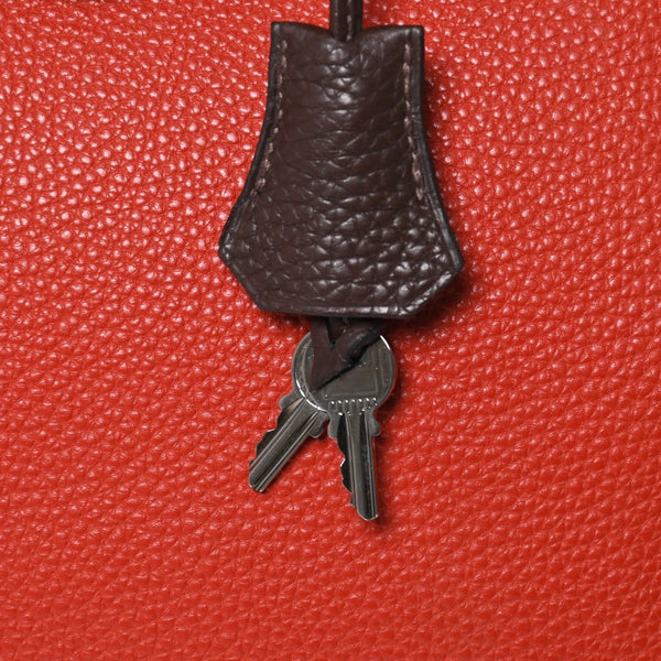 極美品 HERMES エルメス Haut a Courroies 28 オータクロア 28 ハンドバッグ □J刻印 トゴ トリヨンクレマンス ショコラ ルージュ ルテニウム金具 中古 4a009177