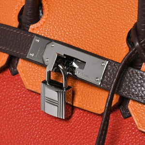 極美品 HERMES エルメス Haut a Courroies 28 オータクロア 28 ハンドバッグ □J刻印 トゴ トリヨンクレマンス ショコラ ルージュ ルテニウム金具 中古 4a009177