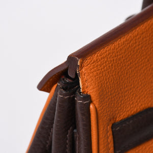 極美品 HERMES エルメス Haut a Courroies 28 オータクロア 28 ハンドバッグ □J刻印 トゴ トリヨンクレマンス ショコラ ルージュ ルテニウム金具 中古 4a009177