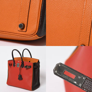 極美品 HERMES エルメス Haut a Courroies 28 オータクロア 28 ハンドバッグ □J刻印 トゴ トリヨンクレマンス ショコラ ルージュ ルテニウム金具 中古 4a009177
