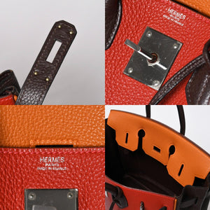 極美品 HERMES エルメス Haut a Courroies 28 オータクロア 28 ハンドバッグ □J刻印 トゴ トリヨンクレマンス ショコラ ルージュ ルテニウム金具 中古 4a009177