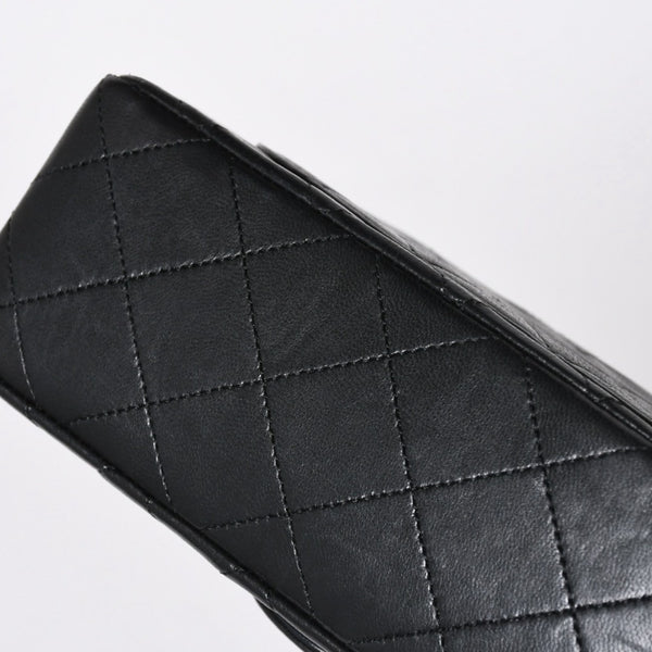 CHANEL シャネル ミニマトラッセ17 Sフラップ Sチェーンショルダーバッグ A01115 1番台 ココマーク ラムスキン ブラック ゴールド金具 美品 中古 4a009158