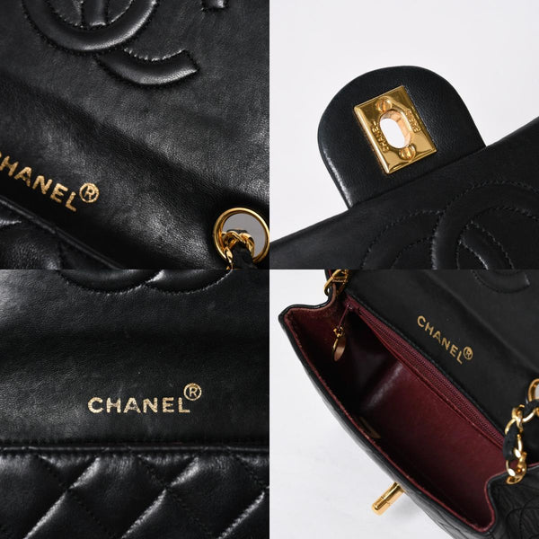 CHANEL シャネル ミニマトラッセ17 Sフラップ Sチェーンショルダーバッグ A01115 1番台 ココマーク ラムスキン ブラック ゴールド金具 美品 中古 4a009158