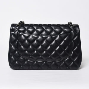 極美品 CHANEL シャネル チェーンショルダーバッグ ラムスキン マトラッセ30 Wフラップ ネイビー シルバー金具 16番台 中古 4a009161