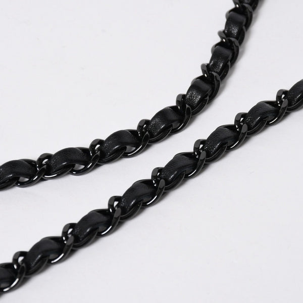 極美品 CHANEL シャネル ミニマトラッセ16 ソーブラック SフラップSチェーンショルダーバッグ ランダム番台 ココマーク ラムスキン ブラックメタル金具 中古 4a009175