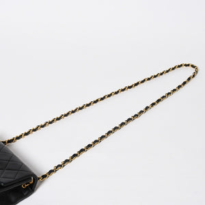 CHANEL シャネル ミニマトラッセ17 Sフラップ Sチェーンショルダーバッグ A01115 1番台 ココマーク ラムスキン ブラック ゴールド金具 美品 中古 4a009158