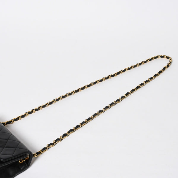 CHANEL シャネル ミニマトラッセ17 Sフラップ Sチェーンショルダーバッグ A01115 1番台 ココマーク ラムスキン ブラック ゴールド金具 美品 中古 4a009158