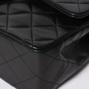 極美品 CHANEL シャネル マトラッセ23 Wフラップ Wチェーンショルダーバッグ 2番台 ココマーク ラムスキン ブラック 中古 4a009159