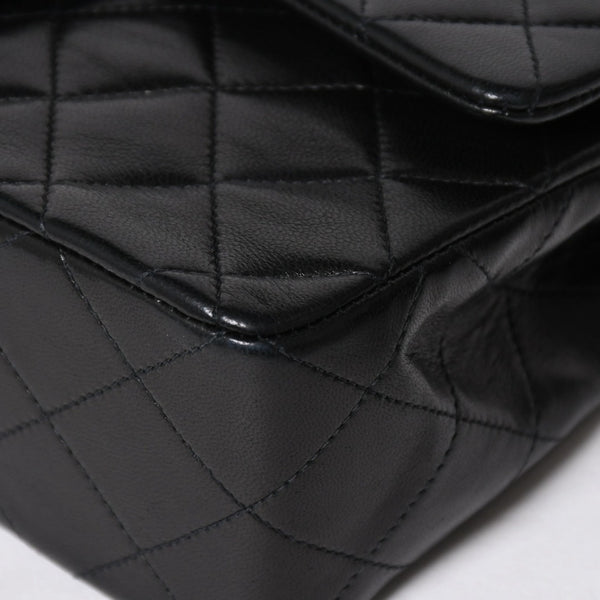 極美品 CHANEL シャネル マトラッセ23 Wフラップ Wチェーンショルダーバッグ 2番台 ココマーク ラムスキン ブラック 中古 4a009159