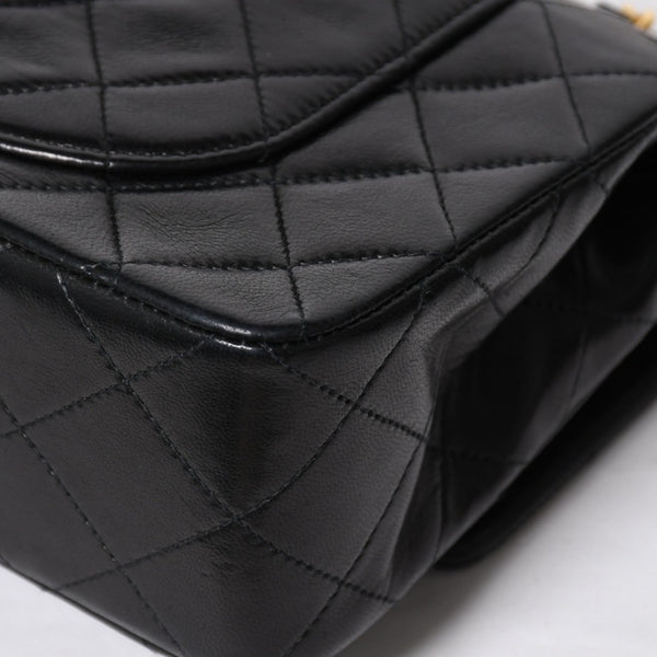 極美品 CHANEL シャネル マトラッセ23 Wフラップ Wチェーンショルダーバッグ 2番台 ココマーク ラムスキン ブラック 中古 4a009159