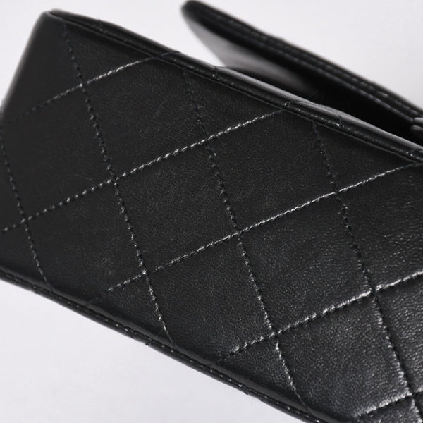 極美品 CHANEL シャネル マトラッセ23 Wフラップ Wチェーンショルダーバッグ 2番台 ココマーク ラムスキン ブラック 中古 4a009159