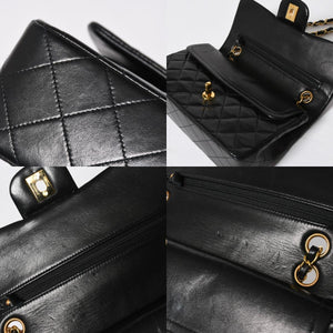 極美品 CHANEL シャネル マトラッセ23 Wフラップ Wチェーンショルダーバッグ 2番台 ココマーク ラムスキン ブラック 中古 4a009159