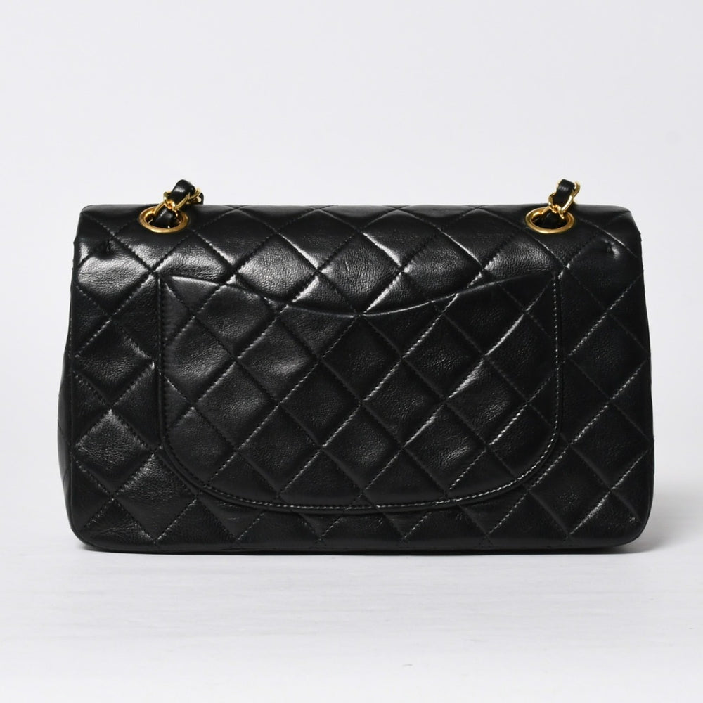 極美品 CHANEL シャネル マトラッセ23 Wフラップ Wチェーンショルダーバッグ 2番台 ココマーク ラムスキン ブラック 中古 4a009159