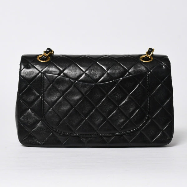 極美品 CHANEL シャネル マトラッセ23 Wフラップ Wチェーンショルダーバッグ 2番台 ココマーク ラムスキン ブラック 中古 4a009159