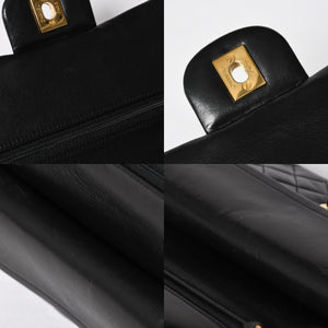 極美品 CHANEL シャネル マトラッセ23 Wフラップ Wチェーンショルダーバッグ 2番台 ココマーク ラムスキン ブラック 中古 4a009159