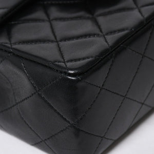 極美品 CHANEL シャネル ショルダーバッグ MINI SQUARE 17 ミニスクエア 17 チェーンショルダーバッグ ブラック ラムスキン ゴールド金具 1番台 中古 4a009157