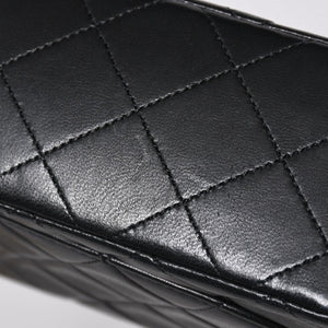 極美品 CHANEL シャネル ショルダーバッグ MINI SQUARE 17 ミニスクエア 17 チェーンショルダーバッグ ブラック ラムスキン ゴールド金具 1番台 中古 4a009157