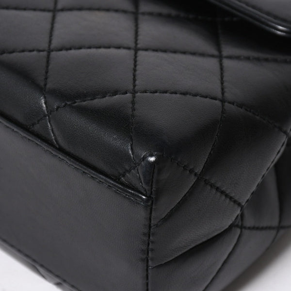 極美品 CHANEL シャネル ケリー型 ハンドバッグ トップハンドル 5番台 ラムスキン ブラック ゴールド金具 中古 4a009170