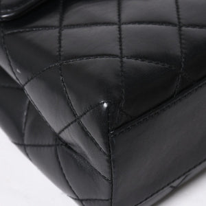 極美品 CHANEL シャネル ケリー型 ハンドバッグ トップハンドル 5番台 ラムスキン ブラック ゴールド金具 中古 4a009170