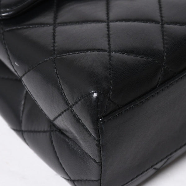 極美品 CHANEL シャネル ケリー型 ハンドバッグ トップハンドル 5番台 ラムスキン ブラック ゴールド金具 中古 4a009170